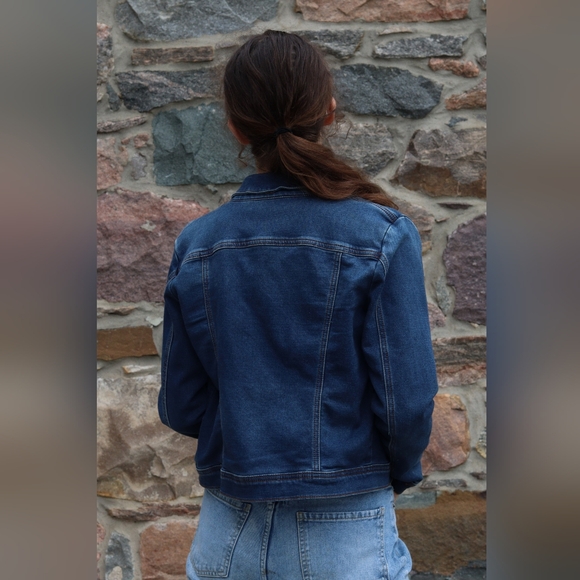 Oversized Faux Denim Jacket - Picture 2 of 7